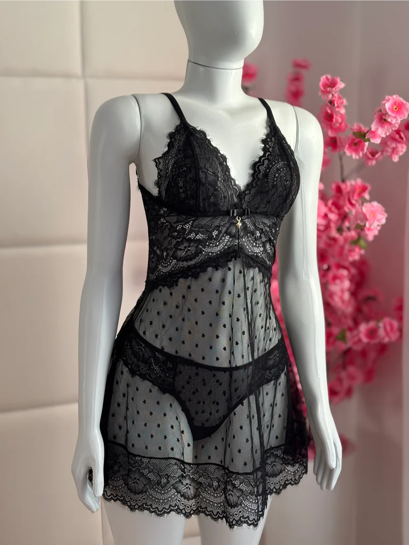 CONJUNTO CORAÇÕES PRETO