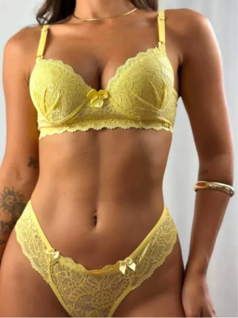 Conjunto de Lingerie Amarelo