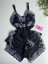 BABY DOLL COM CALCINHA FIO PRETO/BRANCO