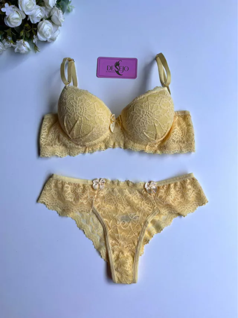 Conjunto de Lingerie Amarelo