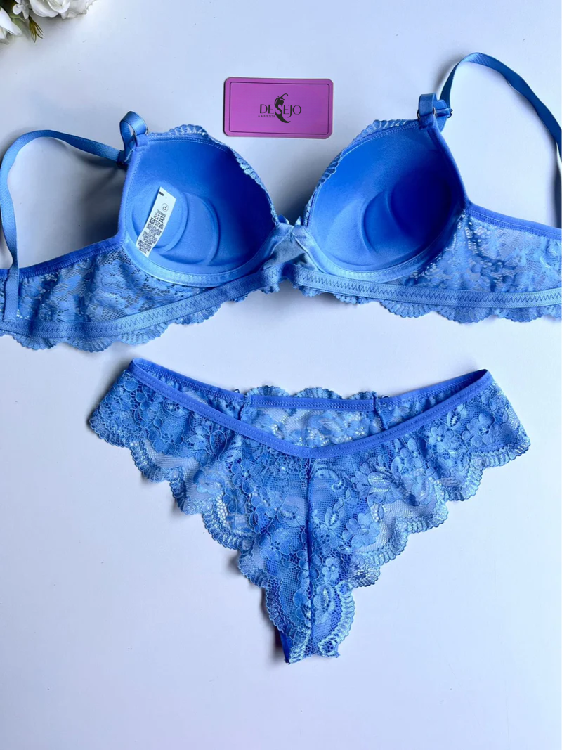 CONJUNTO DE LINGERIE AZUL CLARO
