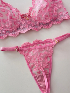 CONJUNTO EM TULE ROSA CHICLETE