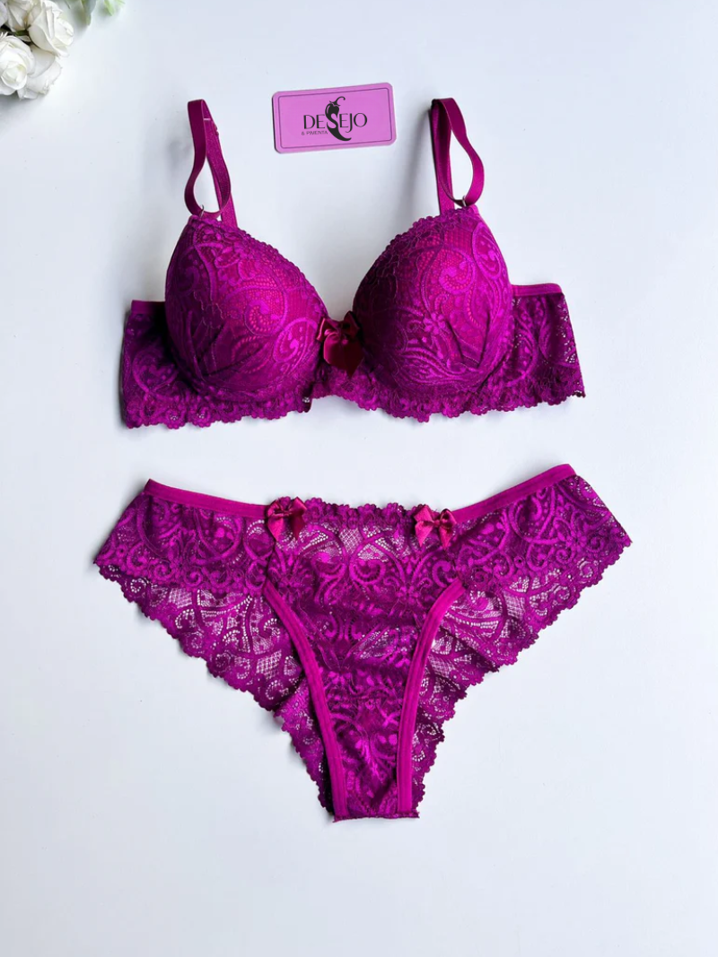 CONJUNTO DE LINGERIE FUSCIA