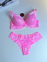 CONJUNTO DE LINGERIE ROSA/BRANCO