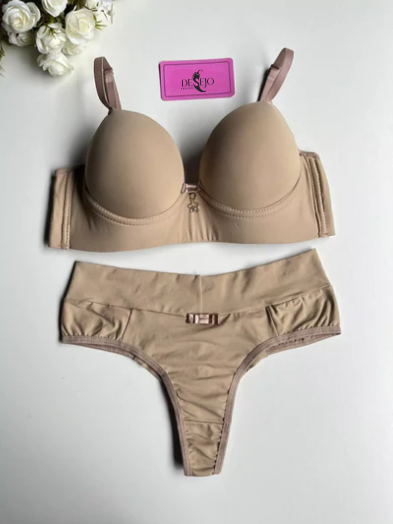 CONJUNTO DE LINGERIE BÁSICO NUDE
