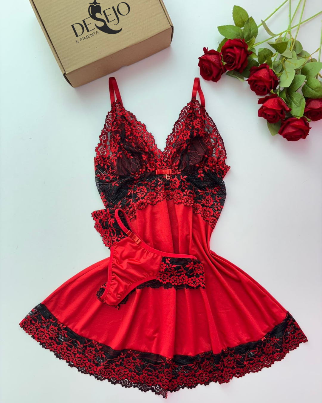 CAMISOLA VERMELHO/PRETO