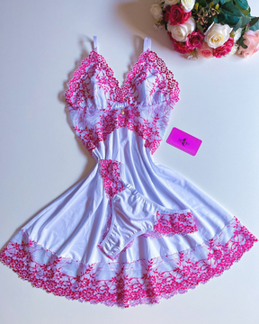 CAMISOLA BRANCA/ROSA